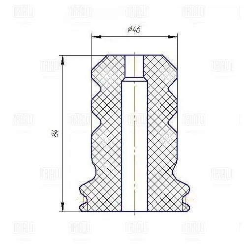 Буфер (отбойник) 1 шт. кожух 1 шт. (универс. компл. d20/h84) PUR TRIALLI BCS 2084 BCS2084