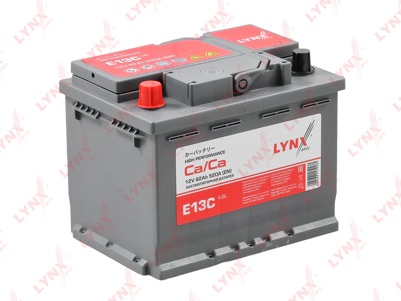 Аккумулятор L2L, 62 Ah, 520 A, прямая, 242X174X189 ETN 56219L LYNXauto E13C