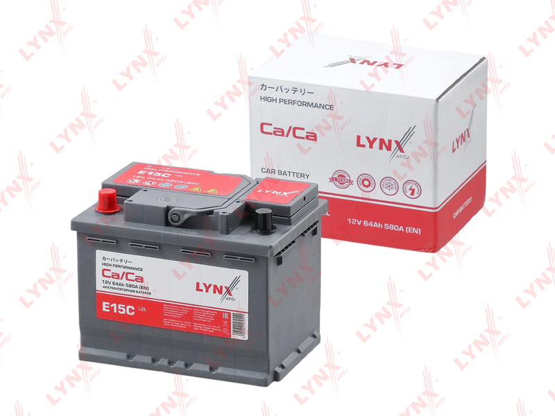 Аккумулятор L2L, 64 Ah, 580 A, прямая, 242X174X189 ETN 56421L LYNXauto E15C