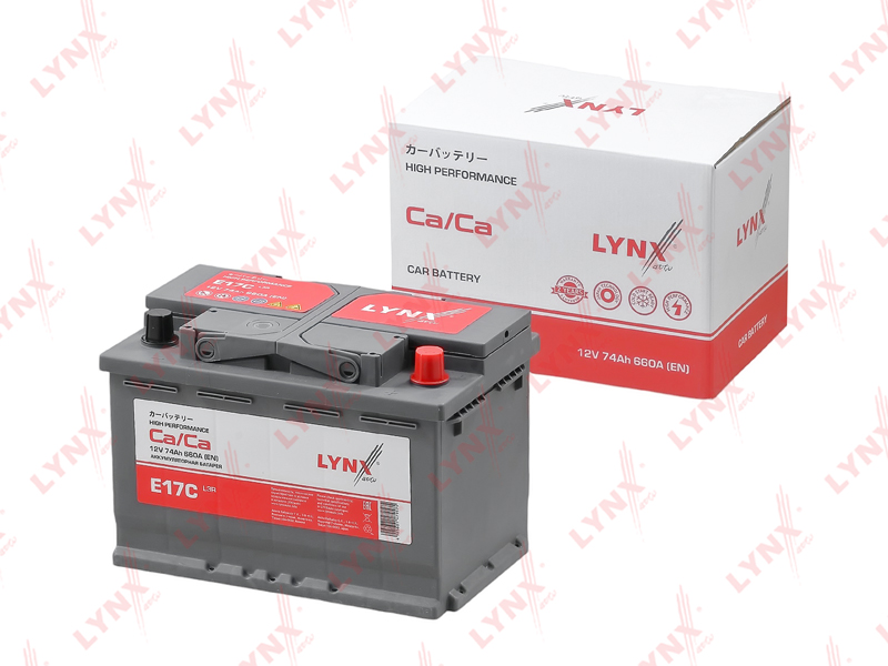 Аккумулятор L3R, 74 Ah, 660 A, обратная, 275X174X189 ETN 57412R LYNXauto E17C