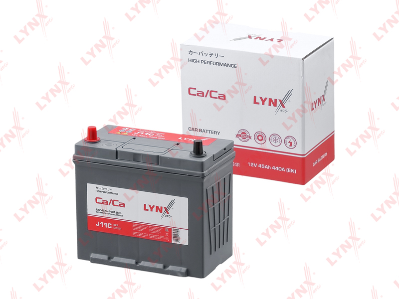 Аккумулятор 45 Ah, 440 A, прямая, 236X128X220, JIS 55B24R LYNXauto J11C